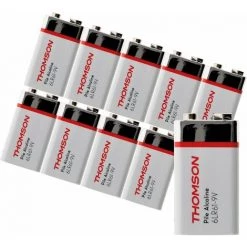 Offres ???? Lot De 10 Piles Alcaline 6LR61 9V - Thomson ⭐