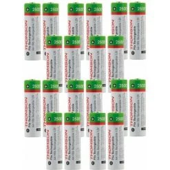 Remise ???? Pack De 40 Piles Rechargeables HR06 AA 2500 MAh - Thomson ⭐