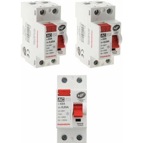 Meilleure affaire ???? 3 Interrupteurs Différentiels à Vis - 30mA Type AC 63A NF - Thomson ???? 3 Meilleure affaire ???? 3 Interrupteurs Différentiels à Vis - 30mA Type AC 63A NF - Thomson ????