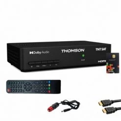 Meilleure vente ???? Pack THOMSON Récepteur TV Satellite Full HD + Carte D'accès TNTSAT + Câble HDMI + Câble 12V - Noir ????