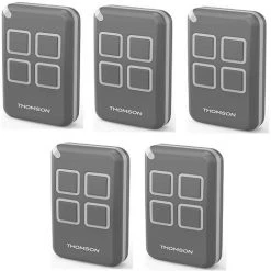 Le moins cher ???? PACK 5 TÉLÉCOMMANDES 4 BOUTONS, 433,92 Mhz - THOMSON 510050 ????