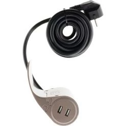 Tout neuf ???? Multiprise Pour Canapé 1 Prise 2P+T 16A + 2 USB - Marron - Thomson ???? -THOMSON Soldes 7775651 3